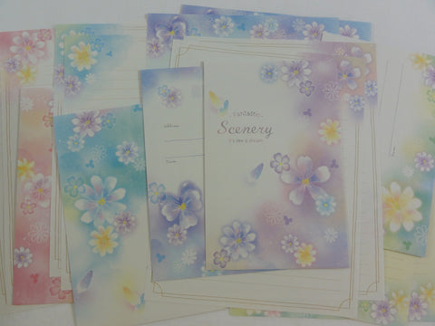 Crux Flowers Scenery Letter Sets - Stationery Writing Paper Envelope