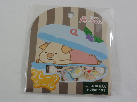 Cute Kawaii Piggy theme Flake Stickers Sack A - Food Chef - for Journal Agenda Planner Scrapbooking Craft