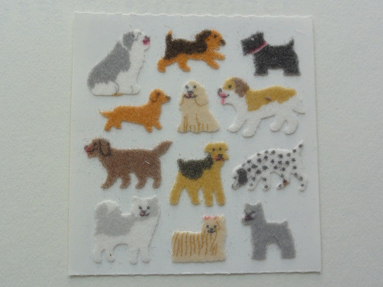Sandylion Dogs Fuzzy Sticker Sheet / Module - Vintage & Collectible