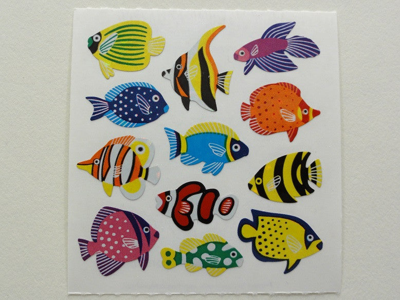 Sandylion Fish Glitter Sticker Sheet / Module - Vintage & Collectible