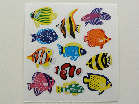 Sandylion Fish Glitter Sticker Sheet / Module - Vintage & Collectible