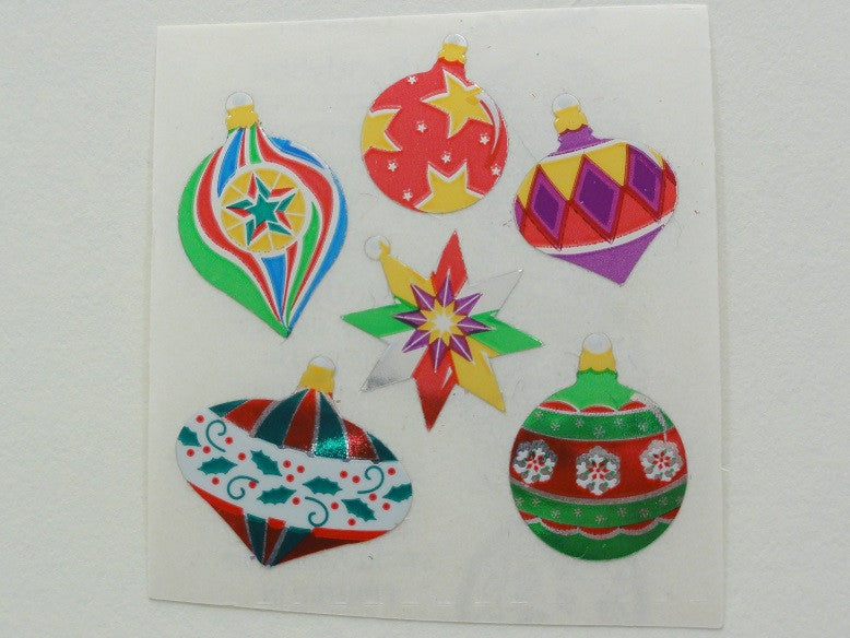 Sandylion Christmas Ornaments Mylar Foil Sticker Sheet / Module - Vintage & Collectible