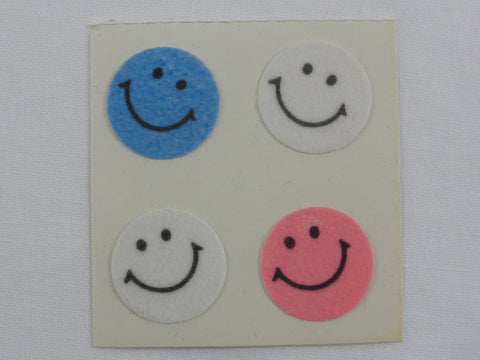 Sandylion Smiley Face Fuzzy Sticker Sheet / Module - Vintage & Collectible