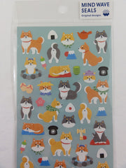 Cute Kawaii Mind Wave Dogs Puppies Sticker Sheet - for Journal Planner Craft Scrapbook Notebook Organizer