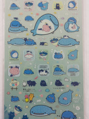 Cute Kawaii San-X Jinbesan Whale Sticker Sheet 2017 - E - for Planner Journal Scrapbook Craft