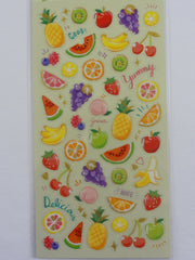Cute Kawaii Mind Wave Fruit Strawberry Apple Banana Healthy Food theme Sticker Sheet - for Journal Planner Craft Organizer