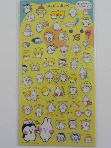 Cute Kawaii Mind Wave Funny Hamster  Bunny Penguin Chicks Sticker Sheet - for Journal Planner Craft Organizer Calendar