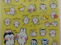 Cute Kawaii Mind Wave Funny Hamster  Bunny Penguin Chicks Sticker Sheet - for Journal Planner Craft Organizer Calendar
