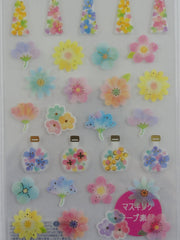 Cute Kawaii Mind Wave Cherie Couleur Beautiful Flowers Sticker Sheet - for Journal Planner Craft Organizer Calendar