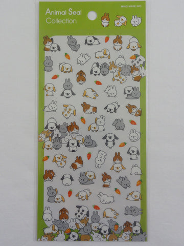 Cute Kawaii Mind Wave Bunny Rabbit Animal Sticker Sheet - for Journal Planner Craft Organizer Calendar