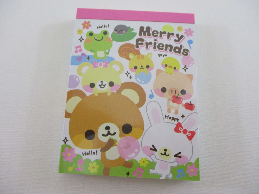 Cute Kawaii Kamio Merry Friends Mini Notepad / Memo Pad - Stationery Designer Paper Collection