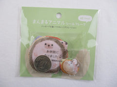 Cute Kawaii Kamio Hedgehog Write on Flake Stickers Sack - for Journal Planner Agenda Craft Scrapbook