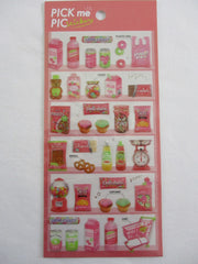 Cute Kawaii Crux Pick Me Sticker Sheet - Red - Market Pantry Strawberry Milk Pretzel Candy - for Journal Planner Craft