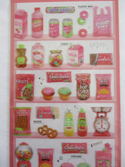 Cute Kawaii Crux Pick Me Sticker Sheet - Red - Market Pantry Strawberry Milk Pretzel Candy - for Journal Planner Craft