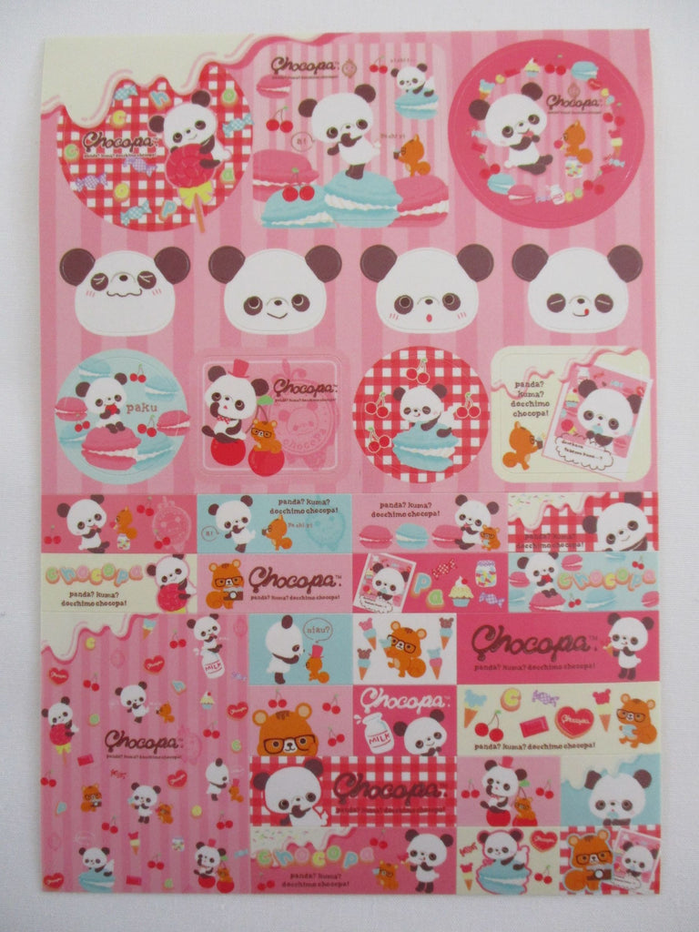 Cute Kawaii San-X Chocopa Panda Sticker Sheet - C - Collectible - for Journal Planner Craft Stationery