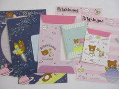 Cute Kawaii San-X Rilakkuma Astronaut Planet Universe Stars Mini Letter Sets - Small Writing Note Envelope Set Stationery