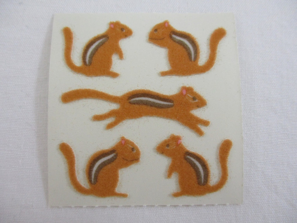 Sandylion Chipmunk Fuzzy Sticker Sheet / Module - Vintage & Collectible