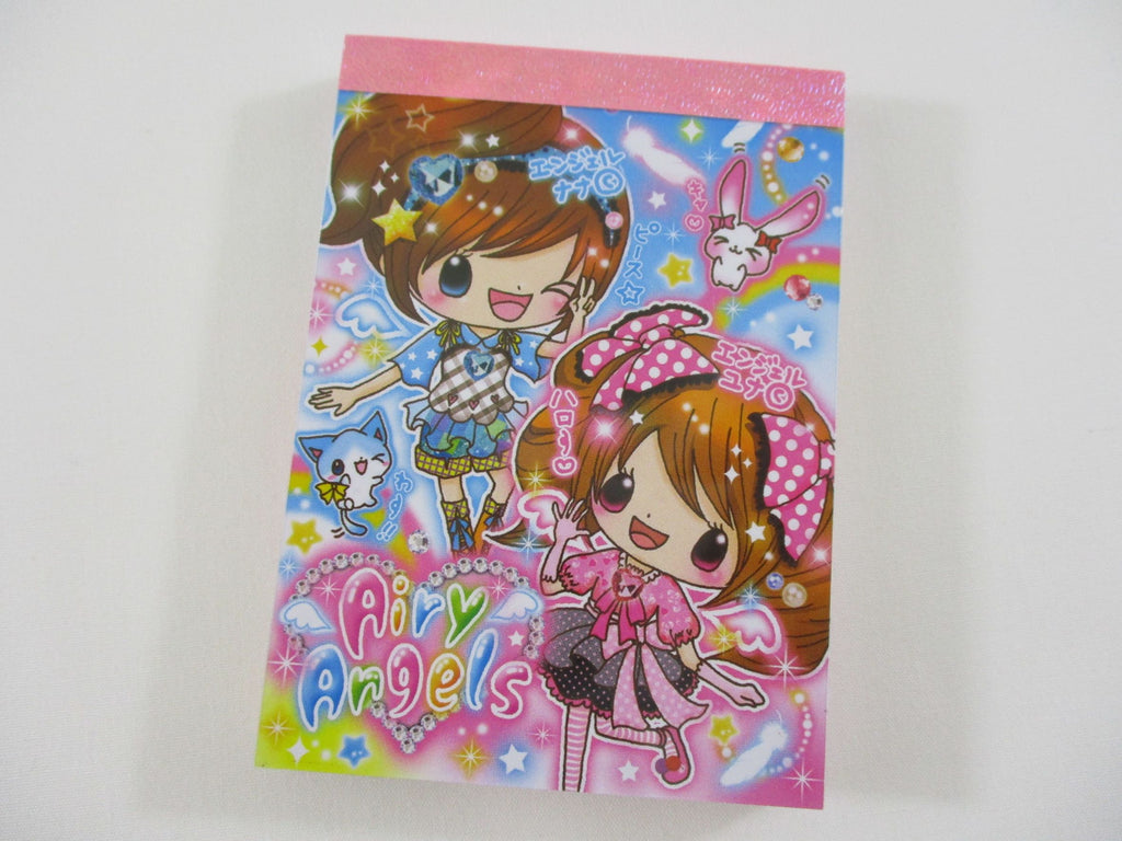 Cute Kawaii Kamio Girl Friend Best Friend Airy Angels Mini Notepad / Memo Pad - Stationery Design Writing Collection