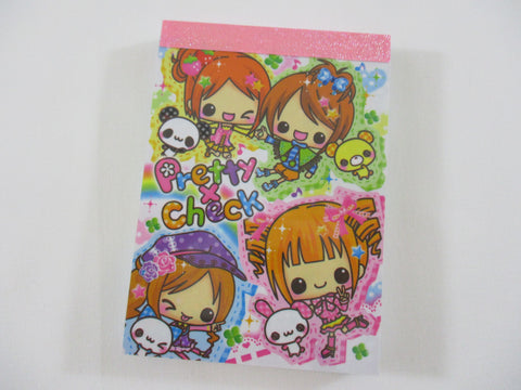 Cute Kawaii Crux Girl Friend Best Friend Pretty Check Mini Notepad / Memo Pad - Stationery Design Writing Collection