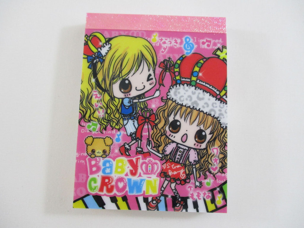 Cute Kawaii Kamio Girl Friend Best Friend Crown Mini Notepad / Memo Pad - Stationery Design Writing Collection