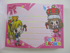 Cute Kawaii Kamio Girl Friend Best Friend Crown Mini Notepad / Memo Pad - Stationery Design Writing Collection