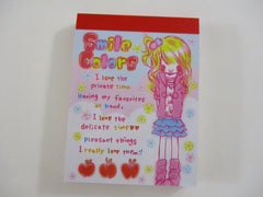 Cute Kawaii Kamio Girl Friend Best Friend Smile Colors Mini Notepad / Memo Pad - Stationery Design Writing Collection