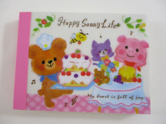 Cute Kawaii Kamio Bear Happy Sunny Life Mini Notepad / Memo Pad - Stationery Design Writing - Vintage Collectible