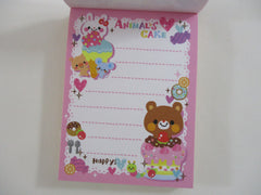 Cute Kawaii Pool Cool Bear Animals Cake Mini Notepad / Memo Pad - Stationery Design Writing - Vintage Collectible