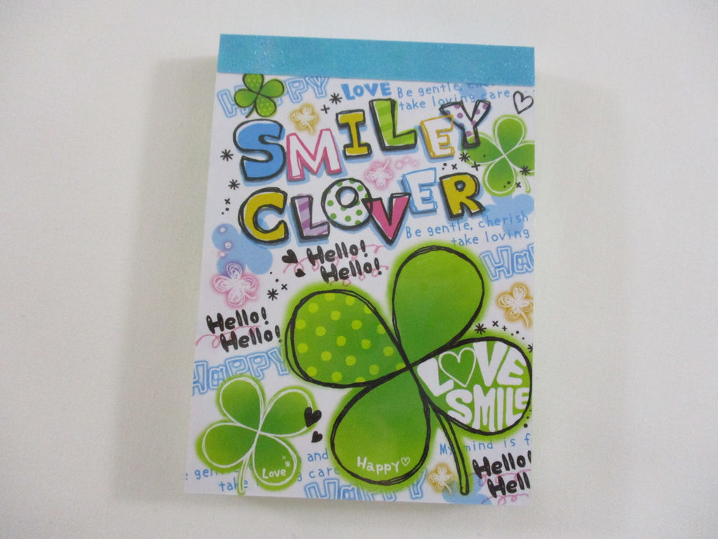 Cute Kawaii Kamio Clover Smiley Mini Notepad / Memo Pad - Stationery Designer Paper Collection