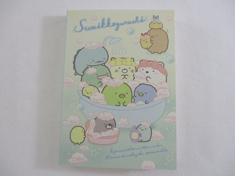 Cute Kawaii San-X Sumikko Gurashi Bath Shower theme 4 x 6 Inch Notepad / Memo Pad - Stationery Designer Paper Collection