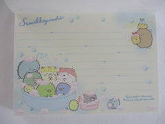 Cute Kawaii San-X Sumikko Gurashi Bath Shower theme 4 x 6 Inch Notepad / Memo Pad - Stationery Designer Paper Collection