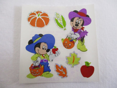Sandylion Mickey Mouse Glitter Sticker Sheet / Module - Vintage & Collectible - A - Autumn Fall PumpkinScrapbooking