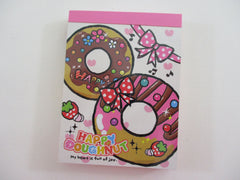 Cute Kawaii Kamio Happy Doughnut Mini Notepad / Memo Pad - Stationery Designer Paper Collection