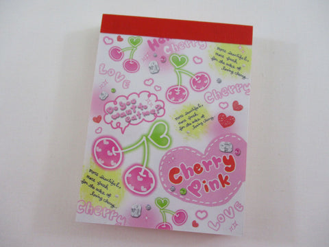 Cute Kawaii Q-Lia Cherry Pink Mini Notepad / Memo Pad - Stationery Designer Paper Collection