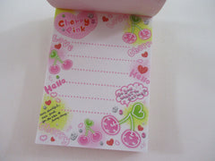 Cute Kawaii Q-Lia Cherry Pink Mini Notepad / Memo Pad - Stationery Designer Paper Collection