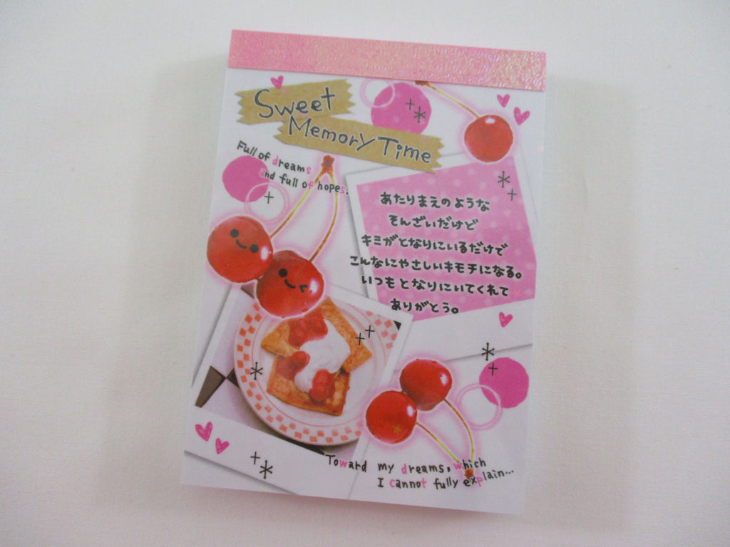Cute Kawaii Crux Sweet Memory Time Cherries Mini Notepad / Memo Pad - Stationery Designer Paper Collection