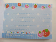 Cute Kawaii Crux Strawberry Paradise Mini Notepad / Memo Pad - Stationery Designer Paper Collection