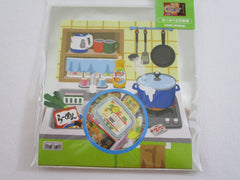 Cute Kawaii Kamio Busy Kitchen Food Flake Stickers Sack - Collectible - for Journal Planner Agenda Craft Scrapbook DIY Art
