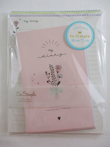 Cute Kawaii Crux Flower Diary Letter Set Pack - Stationery Writing Paper Penpal