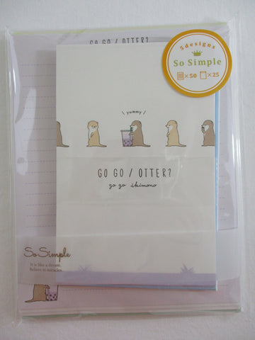 Cute Kawaii Crux Otter Hedgehog Penguin Shark Dog Animal Letter Set Pack - Stationery Writing Paper Penpal