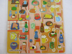 Cute Kawaii Kamio Beer Sake Dinner Sticker Sheet - with Gold Accents - for Journal Planner Craft Agenda Organizer Scrapbook