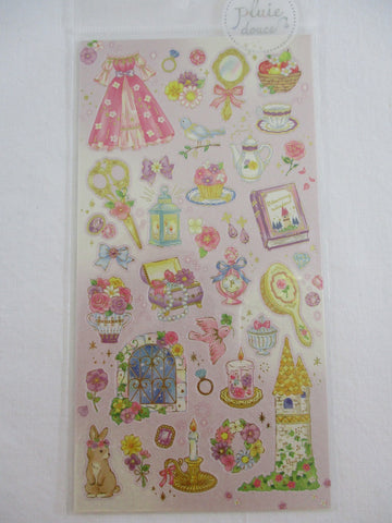 Cute Kawaii Mind Wave Fairy Tale Princess Theme Sticker Sheet - Pink Jewel Castle - for Journal Planner Craft
