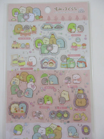 Cute Kawaii San-X Sumikko Gurashi Friendship Time Glitter Sticker Sheet 2020 - for Planner Journal Scrapbook Craft