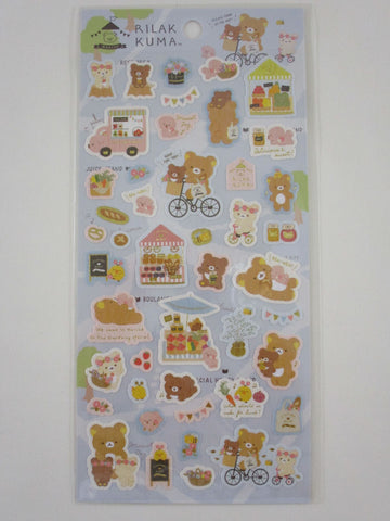 Cute Kawaii San-X Rilakkuma Bear Farmers Market Sticker Sheet 2021 - A - for Planner Journal Scrapbook Craft