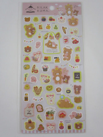 Cute Kawaii San-X Rilakkuma Bear Farmers Market Sticker Sheet 2021 - B - for Planner Journal Scrapbook Craft