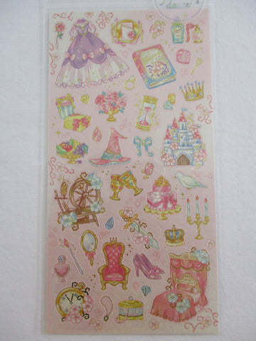 Cute Kawaii Mind Wave Fairy Tale Princess Theme Sticker Sheet - Pink Sleeping Beauty - for Journal Planner Craft