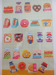 Cute Kawaii Mind Wave Peppy Full Series - Bread Bagel Bakery Pretzel Jam Strawberry Donut Peanut Butter Sticker Sheet - for Journal Planner Craft