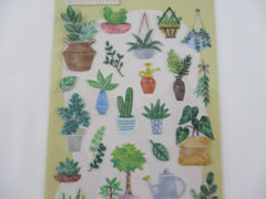 Cute Kawaii MW - Green Cactus Succulent House Plant Sticker Sheet - for Journal Planner Craft