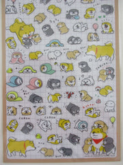 Cute Kawaii Mind Wave Dog Puppies Playful Blanket Roll Sticker Sheet - for Journal Planner Craft