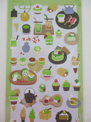 Cute Kawaii MW & Cafe Seal Series - A - Cafe Greentea Matcha Cupcake Drink Ice Cream Shop Sticker Sheet - for Journal Planner Craft